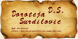 Doroteja Šurdilović vizit kartica